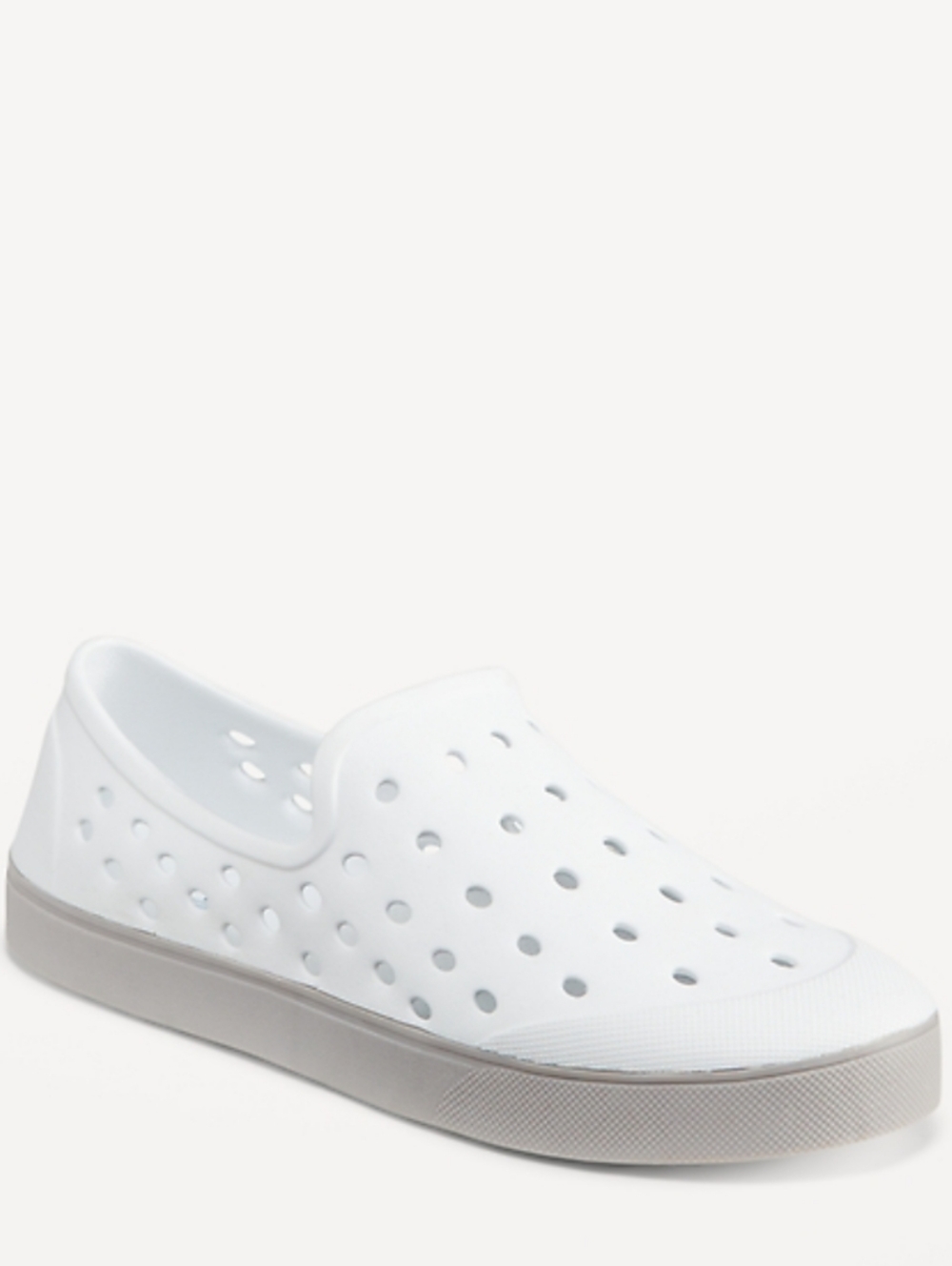 3/4 Youth • Old Navy • White Slip-On Perforated Rubber Sneaker